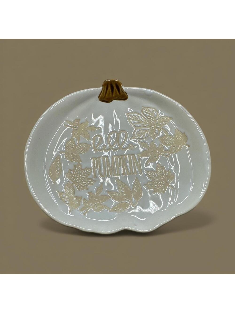 Decorative Fall Pumpkin Shaped Ceramic Plate